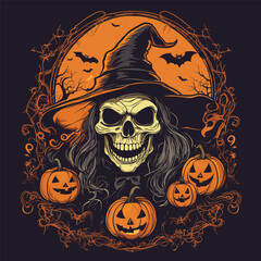 Halloween Scarry T shirt vector Elements for premium t shirt 