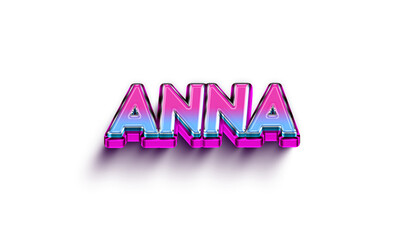 Anna Colorful 3d Abstract Text name