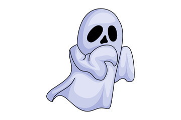 Obraz premium Cute Halloween Ghost Character Design Illustration