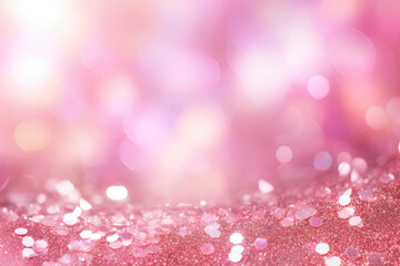Light Pink Sparkle Glitter Background, Abstract, Generative AI