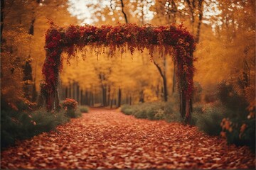 Autumn wedding backdrop photography background fall leaves ceremony maternity shoot wedding overlay garden background forest wedding props