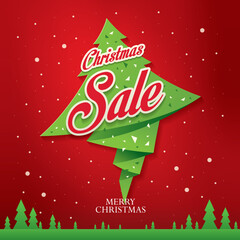 christmas sale banner layout design, vector illustration