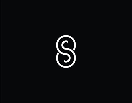 Initial Monogram Letter SS S8 8S Logo Design Inspiration with black background. 