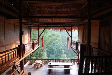ログハウス, タイ, 自然, 家, 木製の, 木, 建築, 旅行, 部屋, くつろいで,...