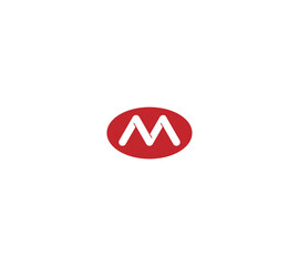 Letter M logo vector illustration with circle shape design