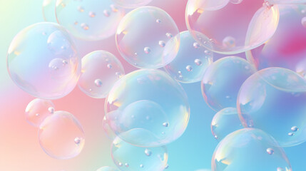 Iridescent Shiny Bubbles Background, Generative AI