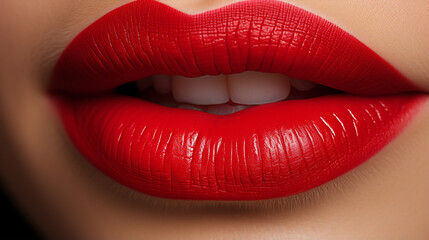 close up of red lips  HD 8K wallpaper Stock Photographic Image