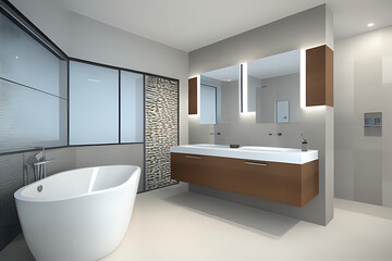 Fototapeta na wymiar Modern bathroom design. 3d rendering