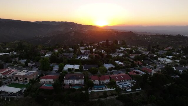 sunset over Bel Air Hills