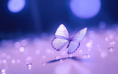 Nature’s Artistry: A Purple and White Butterfly on a Luminous Stage,gaslight