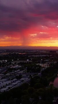 Sunset with the lightning 