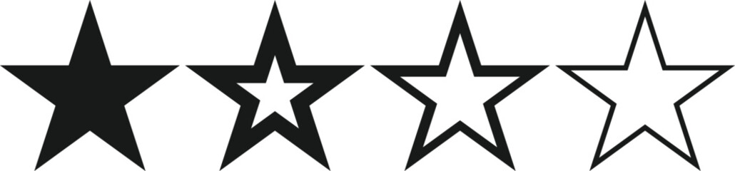 Star vector icons. Set of star symbols isolated. Rating star signs collection