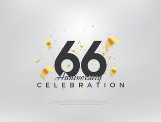 66th anniversary celebration, modern simple and beautiful design. Premium vector background for greeting and celebration.