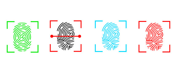 Fingerprint icon .Fingerprint scanning icon.Electronic Sensor Based Biometric Authentication for Secure Access Control