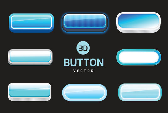 Two Blue Buttons Vector Illustration Stock Vector - Illustration of  element, circle: 160154749