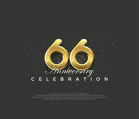 Fototapeta na wymiar Luxurious design with shiny gold numerals, premium design for 66th anniversary celebrations. Premium vector background for greeting and celebration.