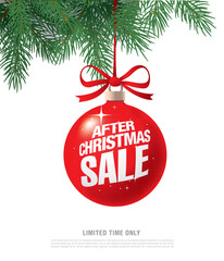 after christmas sale banner layout design, vector illustration