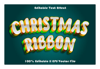 Fototapeta premium Christmas Ribbon Editable Text Effect