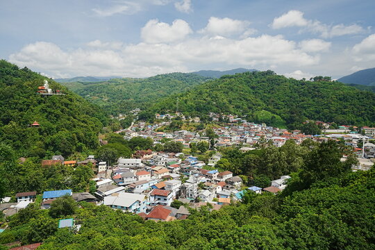 タイ最北端の町から見た景色　チェンライ　Tachileik view from the Northern tip in Thailand, Mae Sai, Chiang Rai