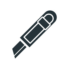 Cutter knife icon vector on trendy design