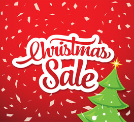 christmas sale banner layout design, vector illustration
