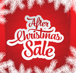 after christmas sale banner layout design, vector illustration