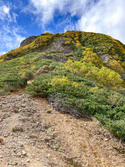八ヶ岳　阿弥陀岳登山道から見る赤岳