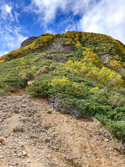八ヶ岳　阿弥陀岳登山道から見る赤岳