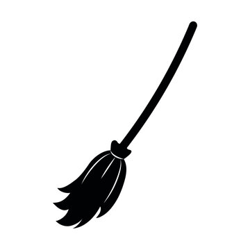 halloween silhouette broom