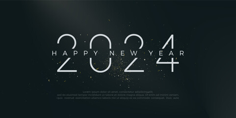 Elegant design vector number 2024. With cut out numbers. Premium design to welcome the 2024 New Year celebration.