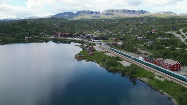 Geilo Town and Ski Area during summer in Norway, Viken, Ustedalsfjorden