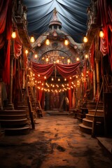 Unoccupied circus tent stage, evoking the magic of the circus world, Generative AI