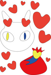 オッドアイ白猫とハートと贈り物