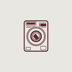 洗濯機をシンボリックに用いたシンプルなロゴ