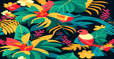 vector seamless tropical pattern	