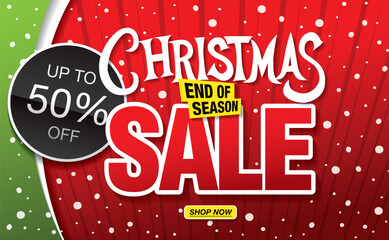 christmas sale banner layout design, vector illustration