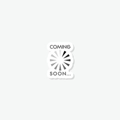  Coming soon sticker isolated on gray background
