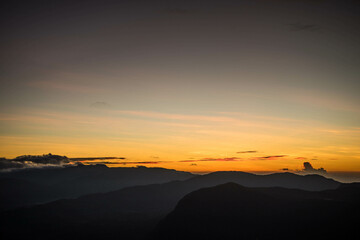 mountain range at sunrise