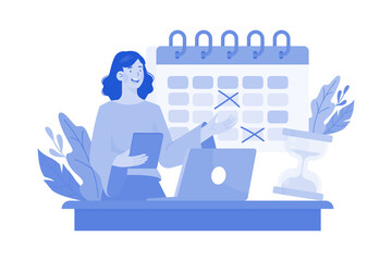 Businesswoman doing calendar management