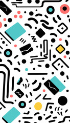 Retro flying envelopes 90s background vector EPS