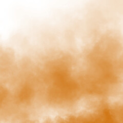 Abstract orange puffs of smoke mist overlay on transparent background pollution. Royalty...
