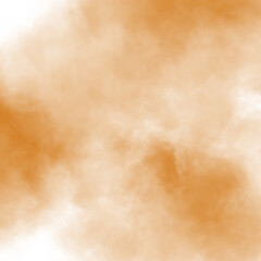 Abstract orange puffs of smoke mist overlay on transparent background pollution. Royalty high-quality free stock png of smoke mitsty fog overlays white backgrounds. Yellow smoke swirls fragments