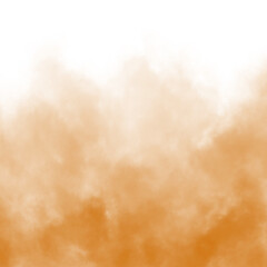 Abstract orange puffs of smoke mist overlay on transparent background pollution. Royalty high-quality free stock png of smoke mitsty fog overlays white backgrounds. Yellow smoke swirls fragments