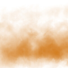 Abstract orange puffs of smoke mist overlay on transparent background pollution. Royalty high-quality free stock png of smoke mitsty fog overlays white backgrounds. Yellow smoke swirls fragments