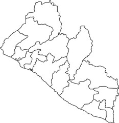 Map of Liberia with detailed country map, line map.