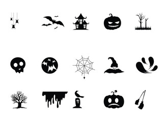 halloween icons set