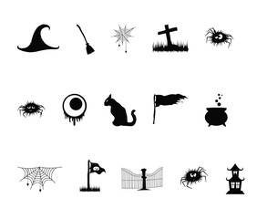 halloween icons set