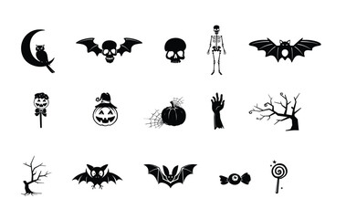 halloween icons set