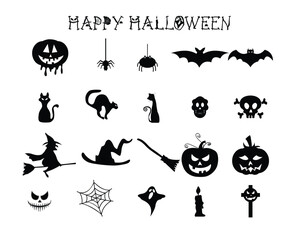 halloween icons set