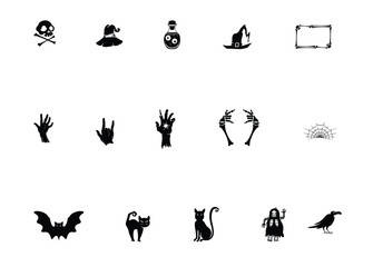 halloween icons set